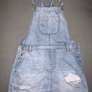 Overall denim skirt